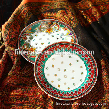 6 Inches Luxury New Bone China Ceramic Dinner Plate of Paisley